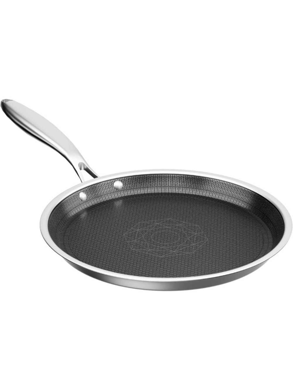 9.5" Round Non-Stick Griddle Pan - 3-Ply Stainless Steel, Stay-Cool Handle, Oven